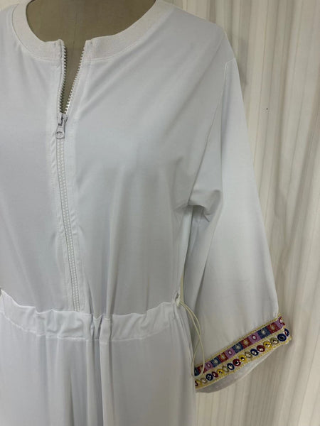 Swimwear dress Dr2302as-Ethnic style White Long