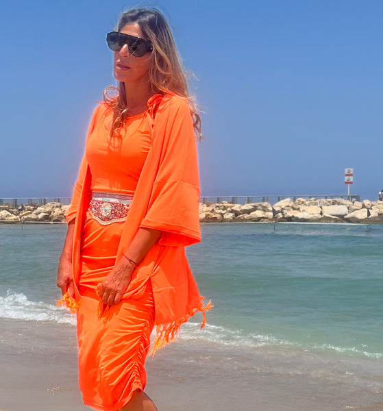 Robe maillot D2202S à bretelles - orange