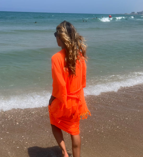  Robe maillot D2202S à bretelles - orange