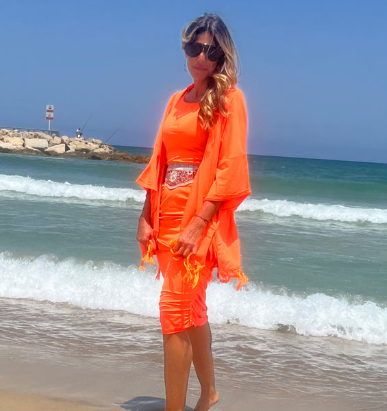  Robe maillot D2202S à bretelles - orange