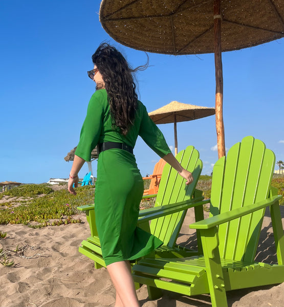 Swimsuit - Dress D2051S Grass green #72 with drape