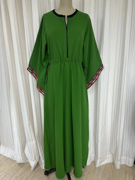 Swimwear dress Dr2302as-Ethnic style Green 72 Long