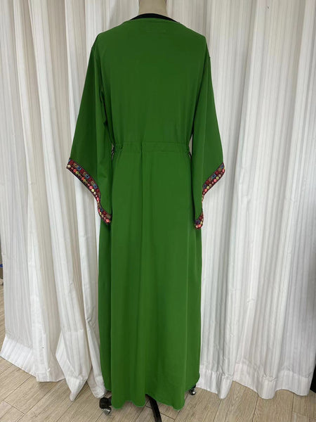 Swimwear dress Dr2302as-Ethnic style Green 72 Long