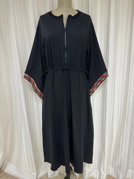 Swimwear dress Dr2302cs-Ethnic style - Black Medium