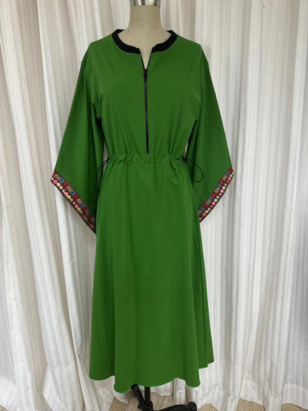 Swimwear dress Dr2302cs-Ethnic style - Green 72 Medium