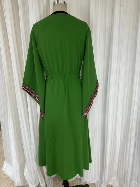 Swimwear dress Dr2302cs-Ethnic style - Green 72 Medium