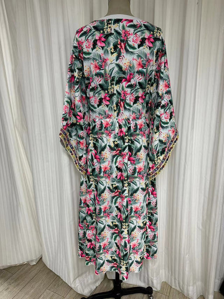 Swimwear dress Dr2302cs-Ethnic style - whleaves Medium
