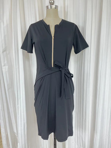 Swimsuit DR2308BS -Wrapped dress with zip- Black