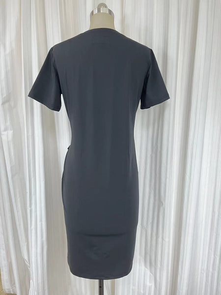 Swimsuit DR2308BS -Wrapped dress with zip- Black