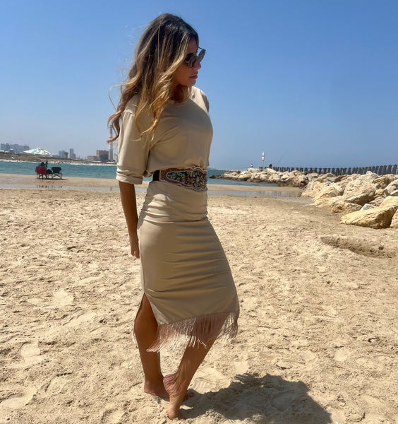 Swimsuit - SK2302S skirt - Greige