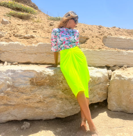 Swimsuit - SK2153S Skirt - Fluo yellow