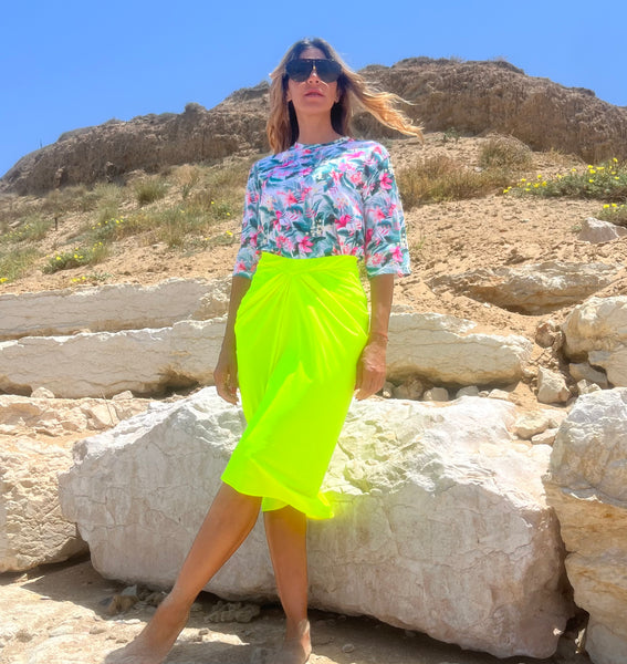 Swimsuit - SK2153S Skirt - Fluo yellow