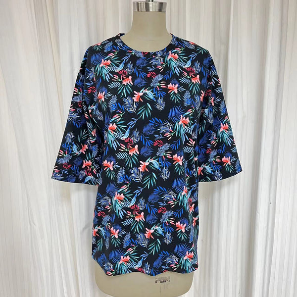 Swimsuit - Tshirt 3/4 sleeves TS2006S - Bkleaves