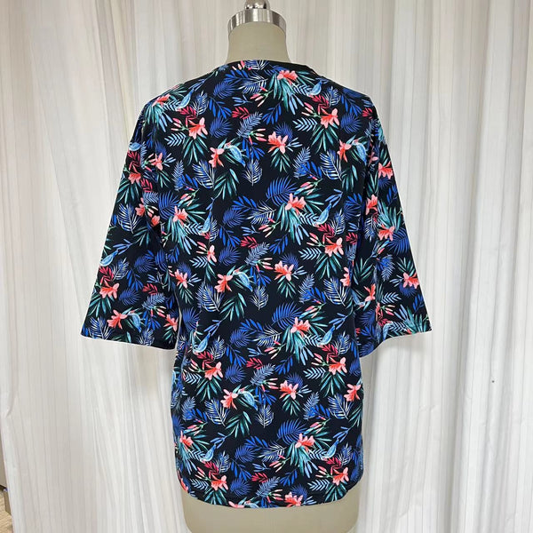 Swimsuit - Tshirt 3/4 sleeves TS2006S - Bkleaves