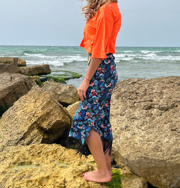 Swimsuit - SK2302S skirt - Bkleaves