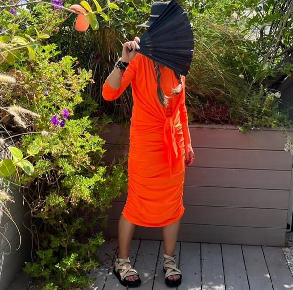  Robe maillot D2202S à bretelles - orange