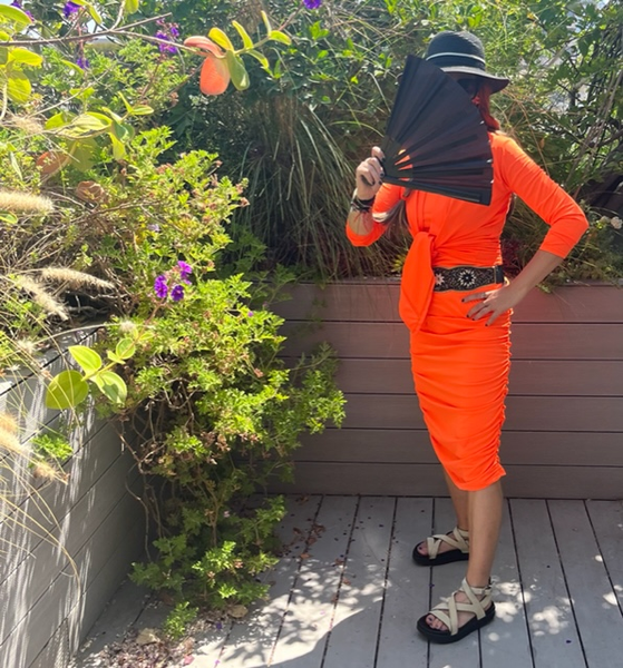  Robe maillot D2202S à bretelles - orange