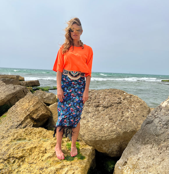 Swimsuit - SK2302S skirt - Bkleaves