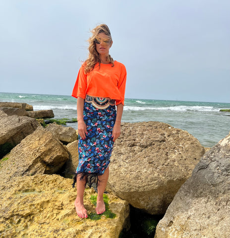 Swimsuit - SK2302S skirt - Bkleaves