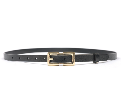 Thin leather belt LPRBE2201- Black