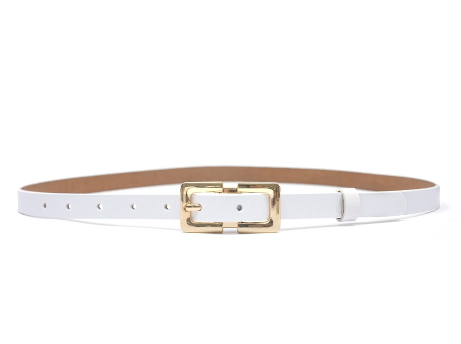 Thin leather belt LPRBE2201- White