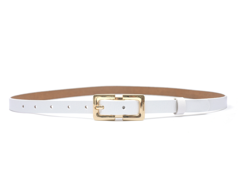 Thin leather belt LPRBE2201- White