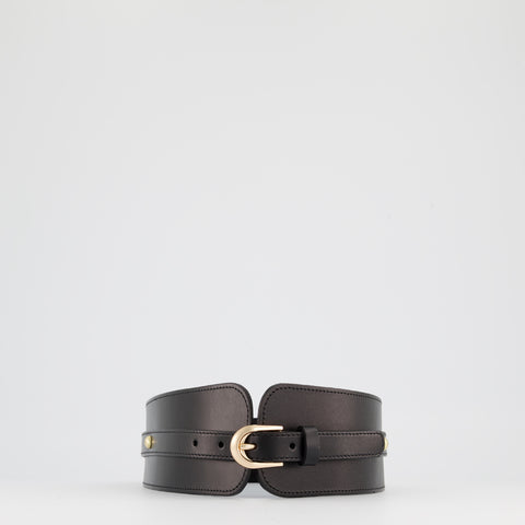 Ceinture large 100% cuir noir. @KbyKrisalys