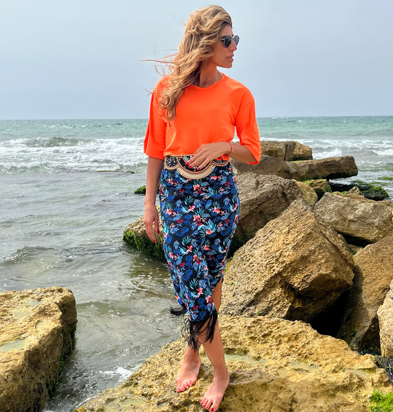 Swimsuit - SK2302S skirt - Bkleaves