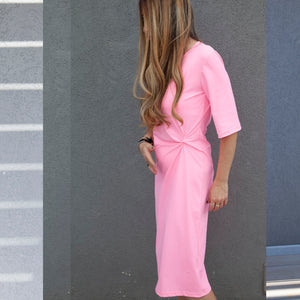 SS22 Robe maillot #D2015S avec drapé - rose 