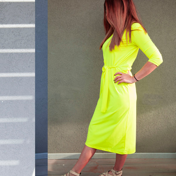 SS22 Robe maillot #D2016s - jaune fluo