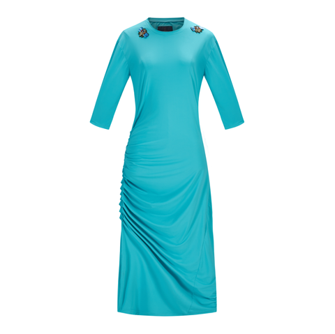 Swimsuit - turquoise dress D2051S with embroidery details