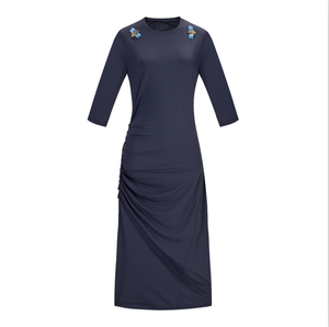 Swimsuit - navy Dress D2051S with embroidery details