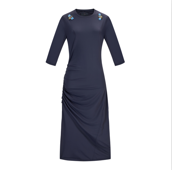 Swimsuit - navy Dress D2051S with embroidery details