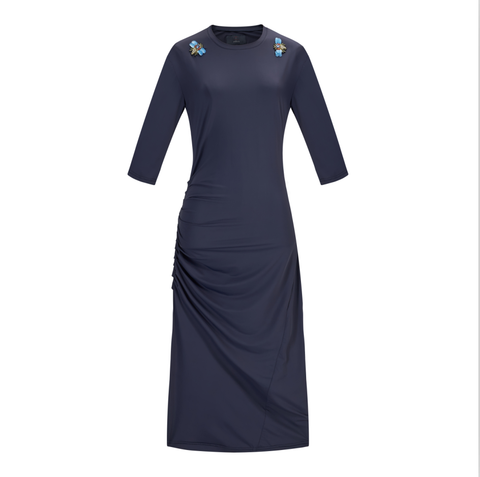 Swimsuit - navy Dress D2051S with embroidery details
