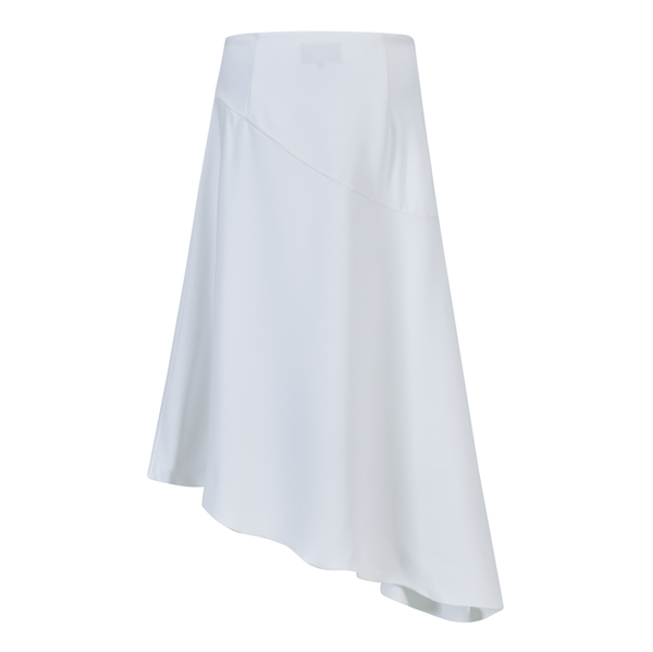 Skirt LPRSK2155CRE - White- midi length-Polyester crepe