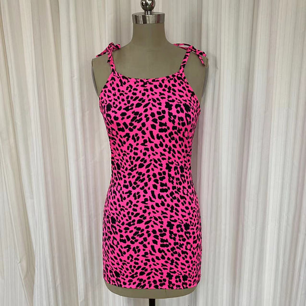 Swimsuit -Top bretelles  D2202S  - Imprimé léopard fuchsia 