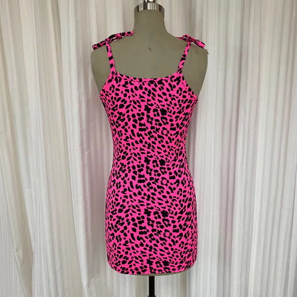Swimsuit -Top bretelles  D2202S  - Imprimé léopard fuchsia 