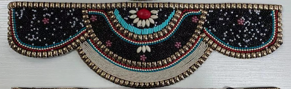 Wide belt with colorful beads LPRBE2204- Black