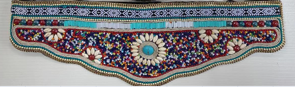 Wide belt with colorful beads LPRBE2205- Blue