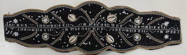 Wide belt with colorful beads LPRBE2206- Black