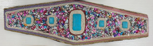 Ceinture perlées multicouleur LPRBE2207 - Rose/Turquoise