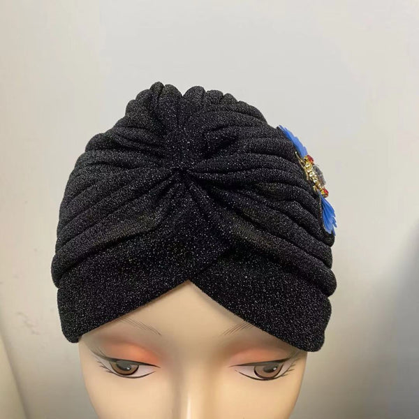 NEW IN! Headwrap with beads blue bee