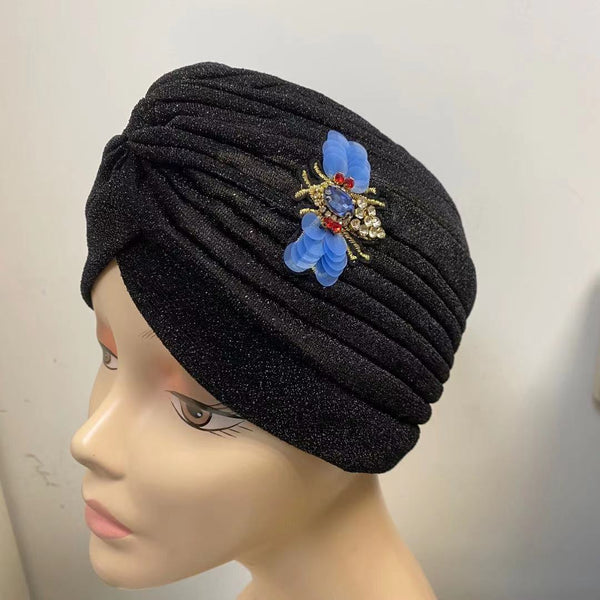 NEW IN! Headwrap with beads blue bee