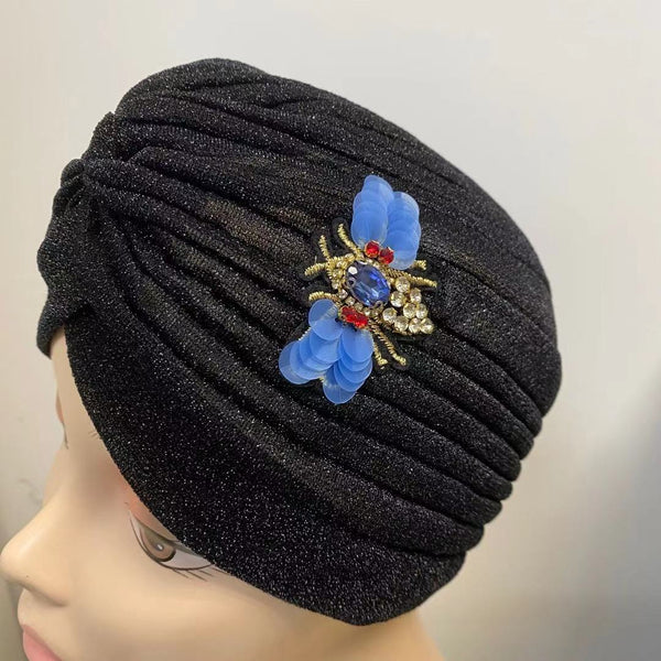 NEW IN! Headwrap with beads blue bee