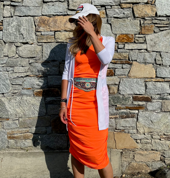  Robe maillot D2202S à bretelles - orange