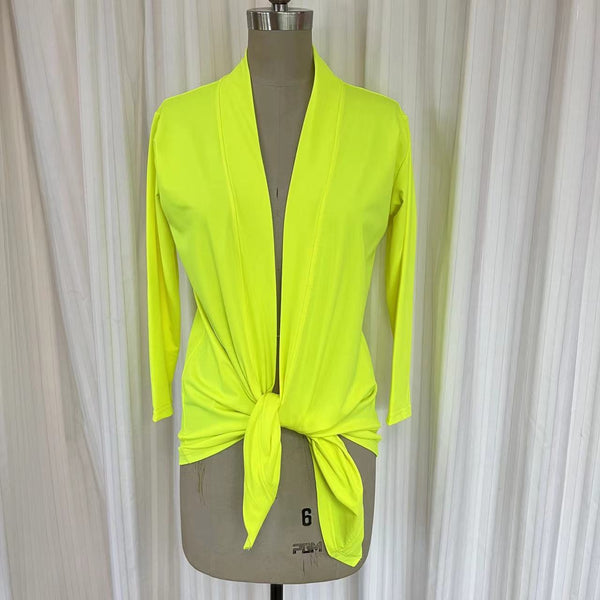 Cardigan maillot cache-coeur Car2202S - Fluo jaune