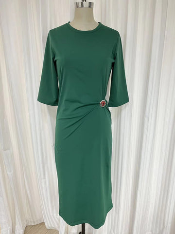 Swimsuit #D2015S - Dark green #70 dress with patch eye