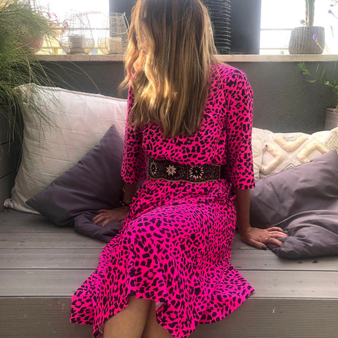 SS22 Robe Maillot #D2052S - Imprimé Léopard fuchsia 