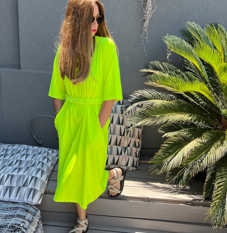 Robe maillot  #D2052S - Fluo yellow