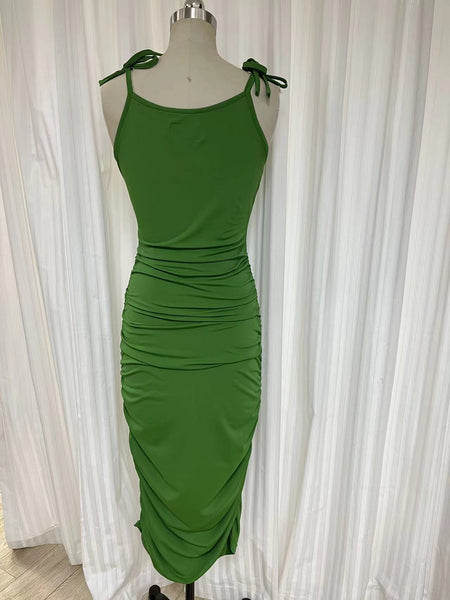 Swimsuit - D2201S Dress with straps - Grass green #72 - ankle length